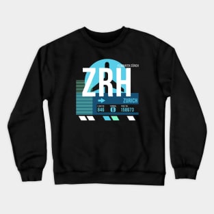 Zürich (ZRH) Airport Code Baggage Tag Crewneck Sweatshirt